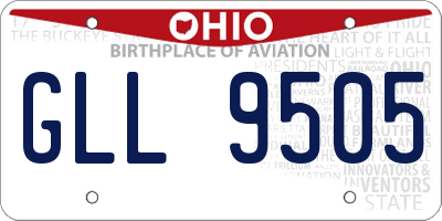 OH license plate GLL9505