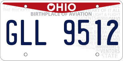 OH license plate GLL9512