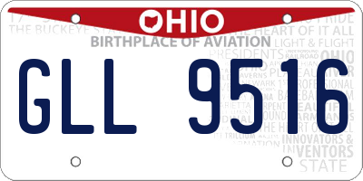 OH license plate GLL9516