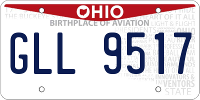 OH license plate GLL9517