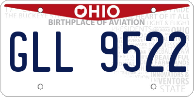 OH license plate GLL9522