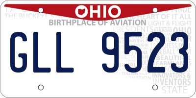 OH license plate GLL9523