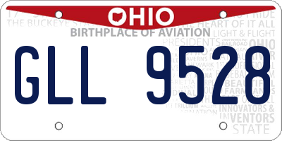 OH license plate GLL9528