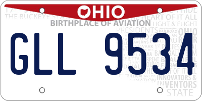 OH license plate GLL9534