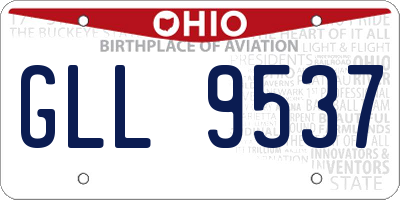 OH license plate GLL9537