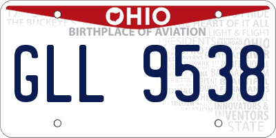 OH license plate GLL9538