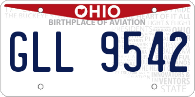 OH license plate GLL9542