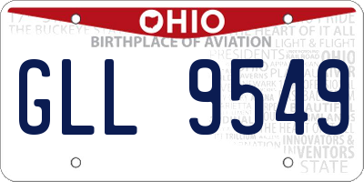 OH license plate GLL9549