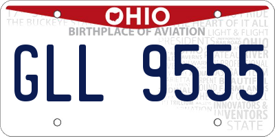 OH license plate GLL9555