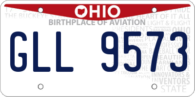 OH license plate GLL9573