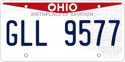 OH license plate GLL9577