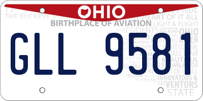 OH license plate GLL9581