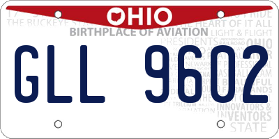 OH license plate GLL9602