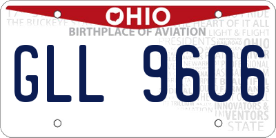 OH license plate GLL9606