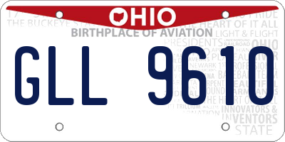 OH license plate GLL9610