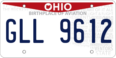OH license plate GLL9612