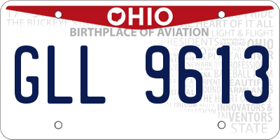 OH license plate GLL9613