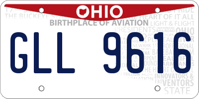 OH license plate GLL9616