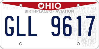 OH license plate GLL9617