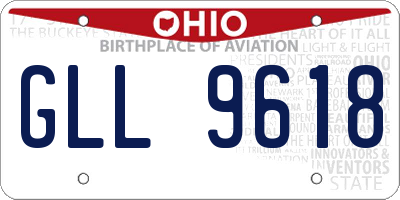 OH license plate GLL9618