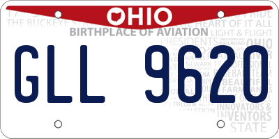 OH license plate GLL9620