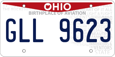 OH license plate GLL9623
