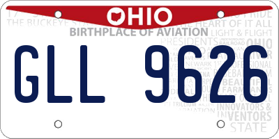 OH license plate GLL9626
