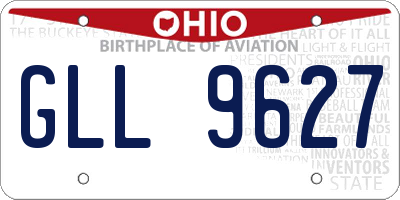 OH license plate GLL9627