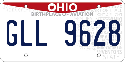 OH license plate GLL9628