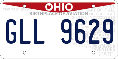 OH license plate GLL9629