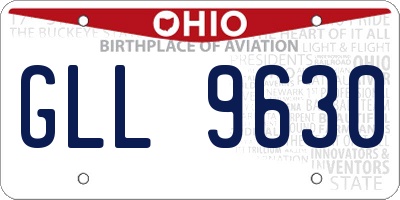 OH license plate GLL9630