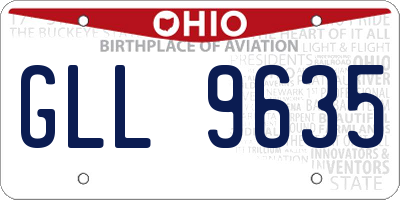 OH license plate GLL9635