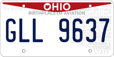 OH license plate GLL9637