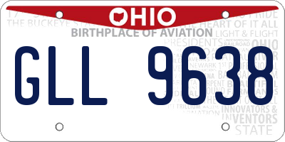 OH license plate GLL9638