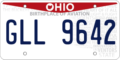 OH license plate GLL9642