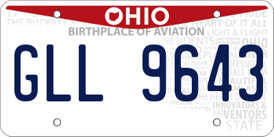 OH license plate GLL9643
