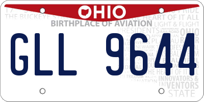 OH license plate GLL9644