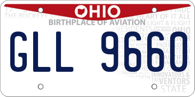 OH license plate GLL9660
