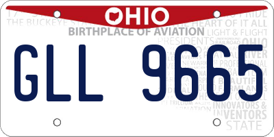 OH license plate GLL9665