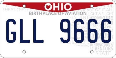 OH license plate GLL9666