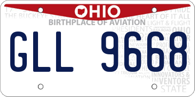 OH license plate GLL9668