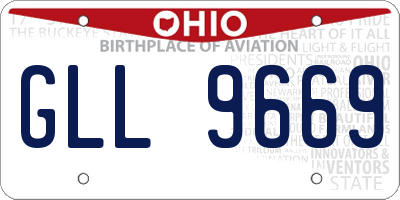 OH license plate GLL9669