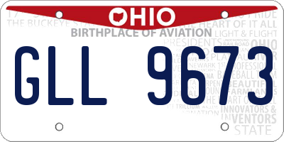 OH license plate GLL9673