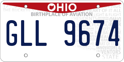 OH license plate GLL9674
