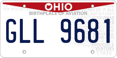 OH license plate GLL9681