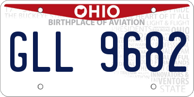 OH license plate GLL9682