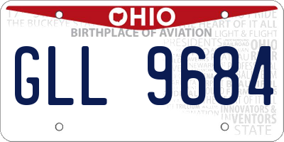 OH license plate GLL9684