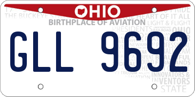 OH license plate GLL9692