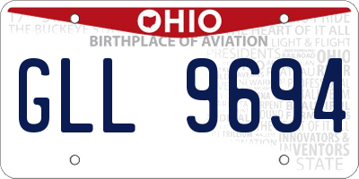 OH license plate GLL9694