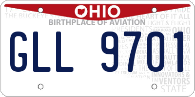 OH license plate GLL9701